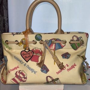 Dooney & Bourke Vintage Miami Beach Coated Canvas Satchel/Crossbody EUC